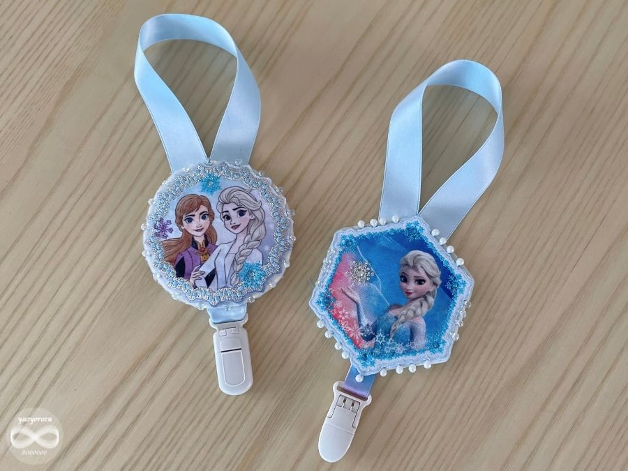 推しキャラで作った取り外し可能なループタオルのループ完成品