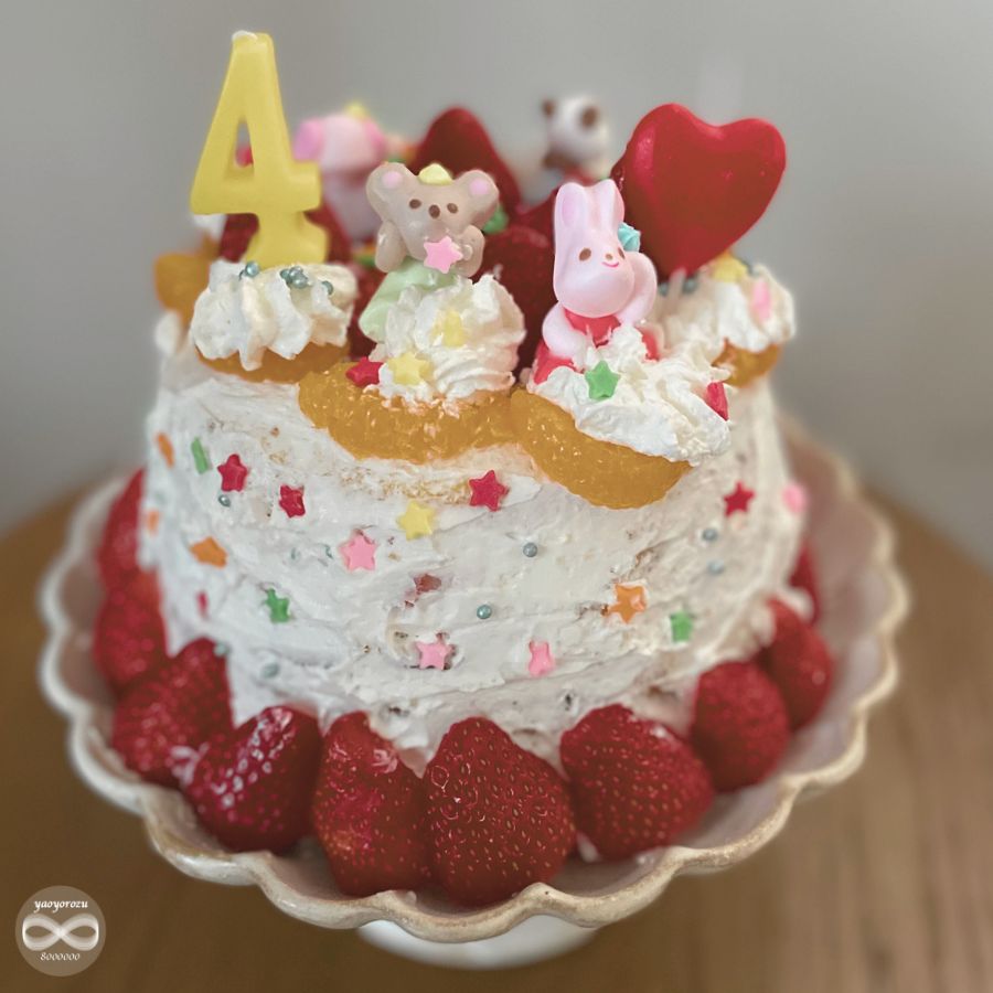 誕生日ケーキデコレーション_次女4歳用
