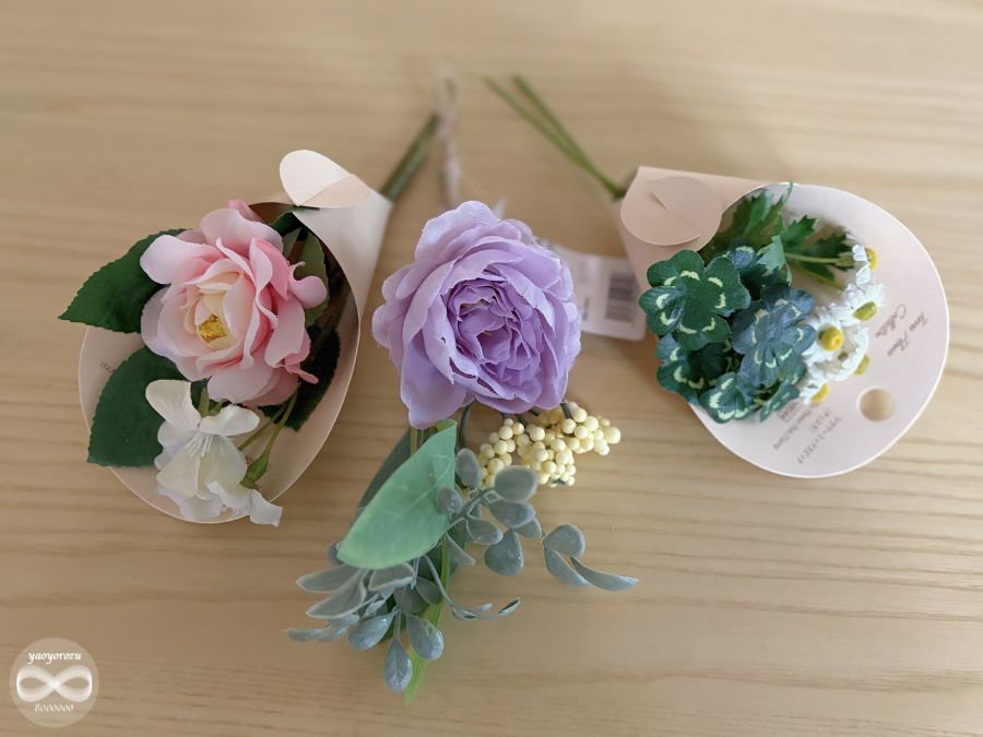 ダイソー:100円フラワーピックとスワッグ